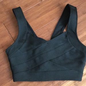 LF Black bandage crop top